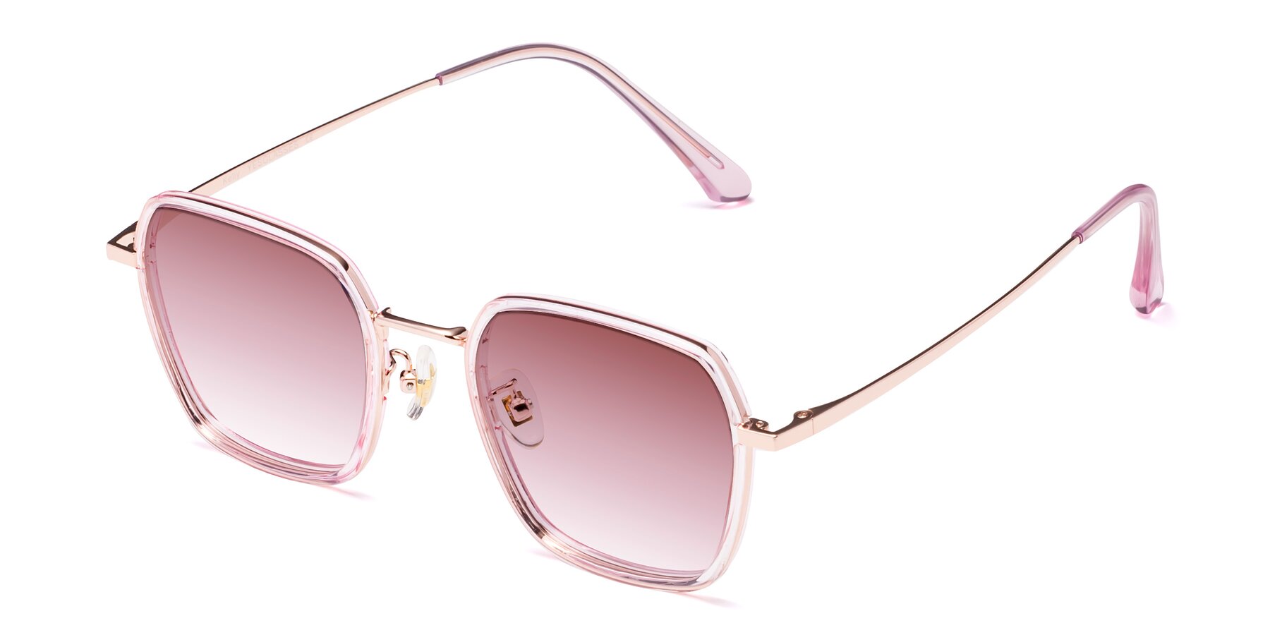 Angle of Kelly in Pink-Rose Gold with Garnet Gradient Lenses