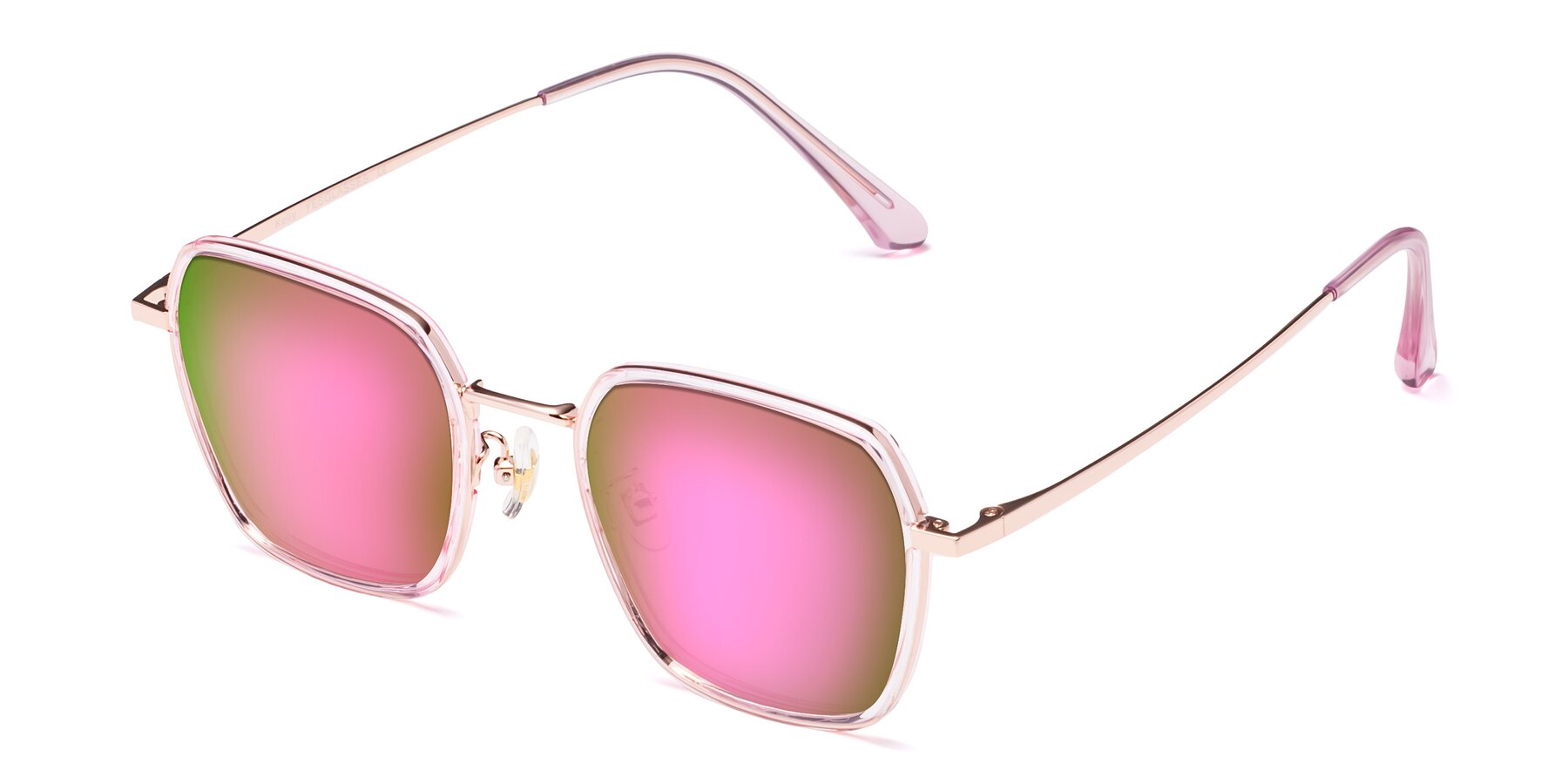 Angle of Kelly in Pink-Rose Gold with Pink Mirrored Lenses