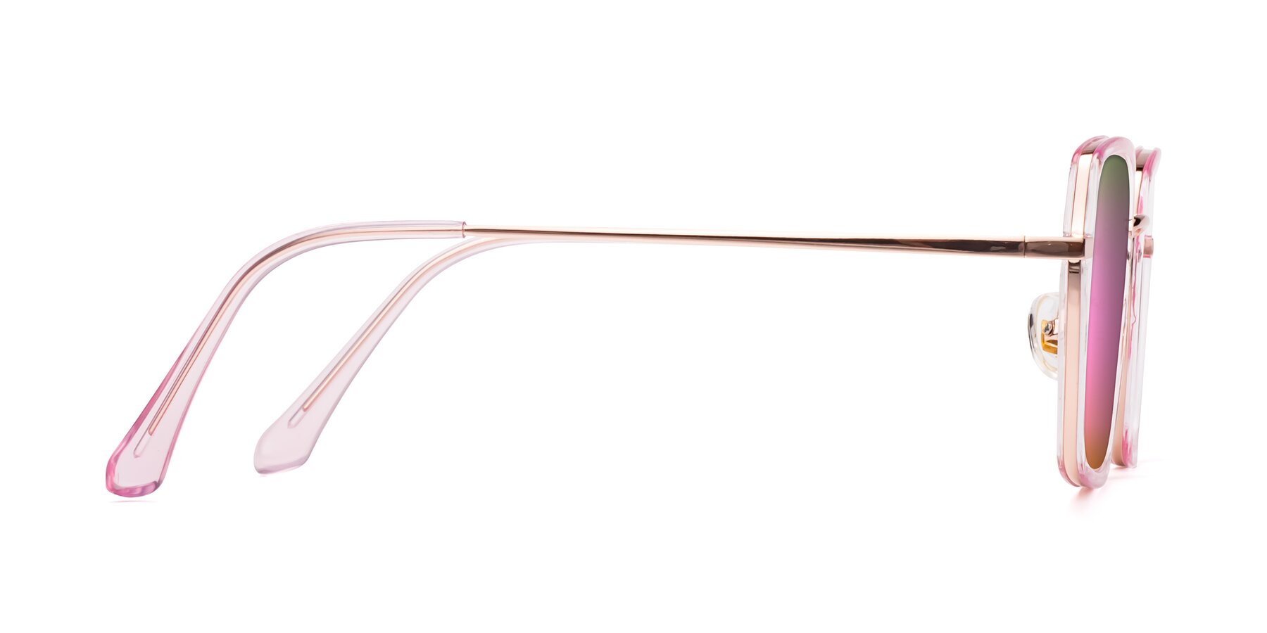 Side of Kelly in Pink-Rose Gold with Pink Mirrored Lenses