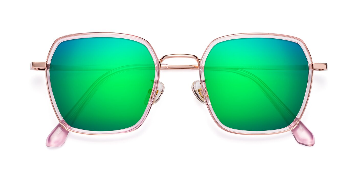 Kelly - Pink / Rose Gold Flash Mirrored Sunglasses