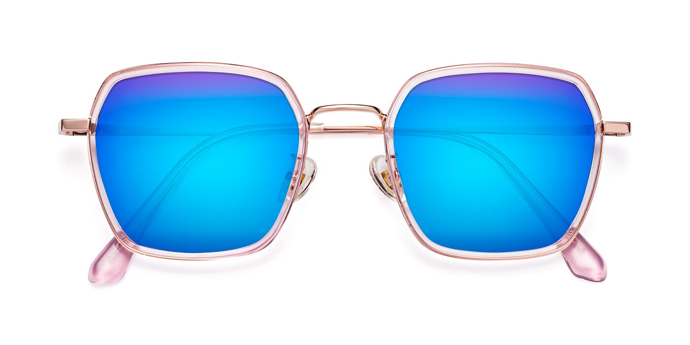 Kelly - Pink / Rose Gold Flash Mirrored Sunglasses