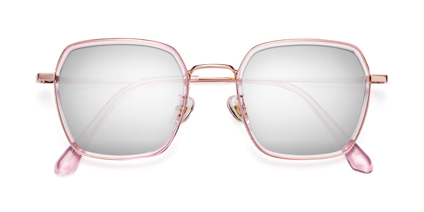 Kelly - Pink / Rose Gold Flash Mirrored Sunglasses