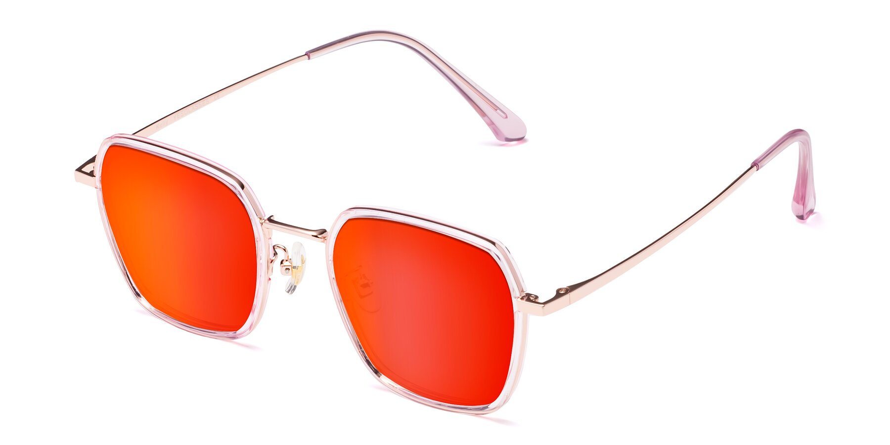 Angle of Kelly in Pink-Rose Gold with Red Gold Mirrored Lenses