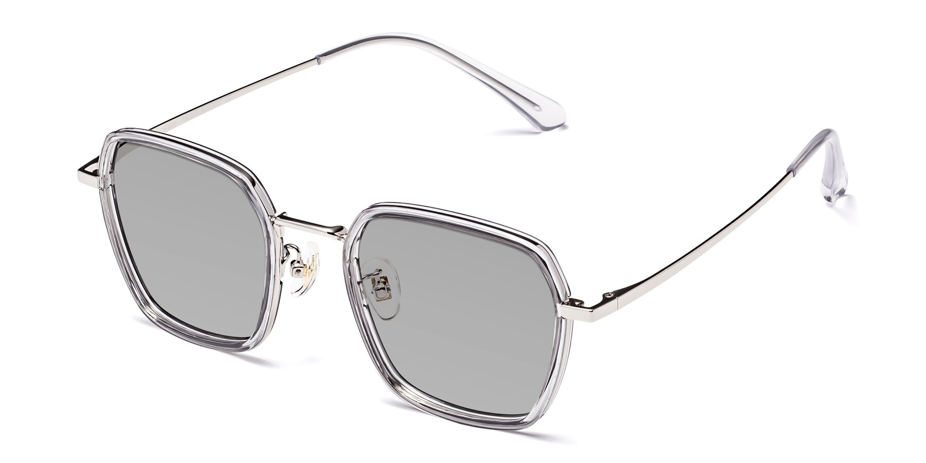 Angle of Kelly in Light Gray-Silver with Light Gray Tinted Lenses