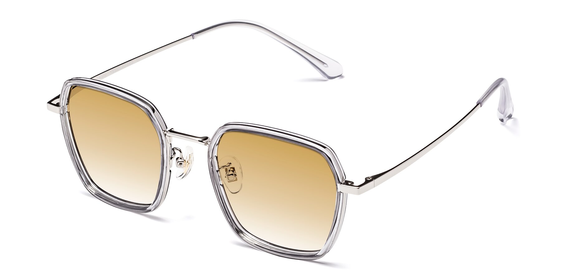 Angle of Kelly in Light Gray-Silver with Champagne Gradient Lenses