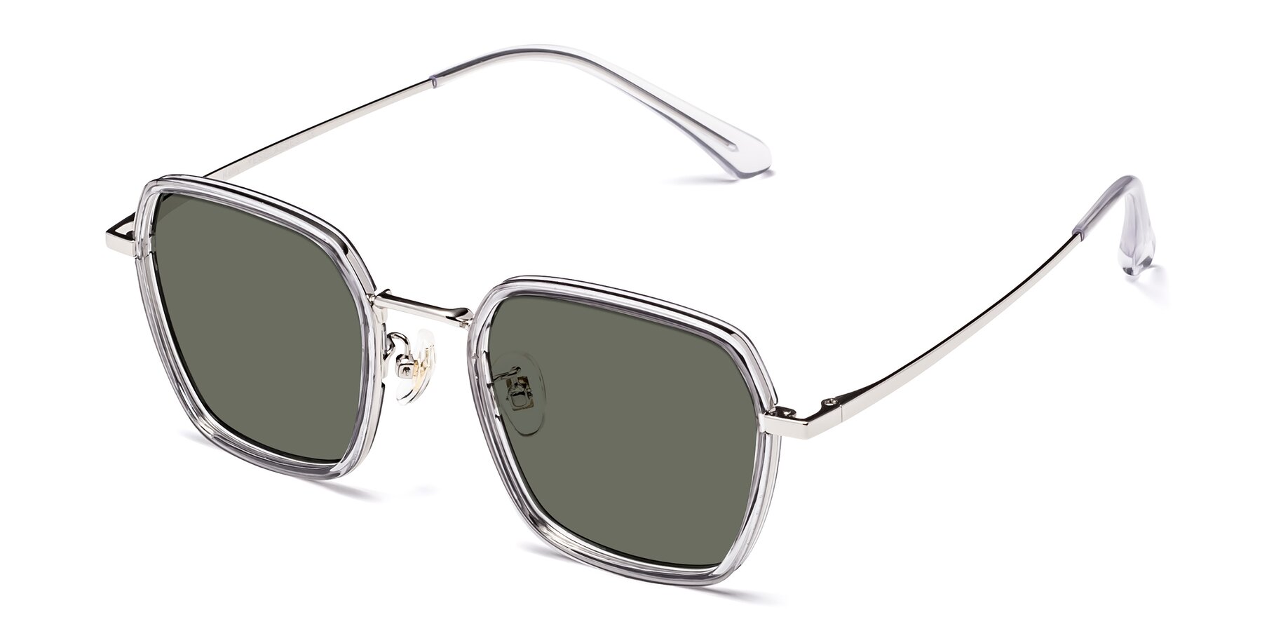 Angle of Kelly in Light Gray-Silver with Gray Polarized Lenses