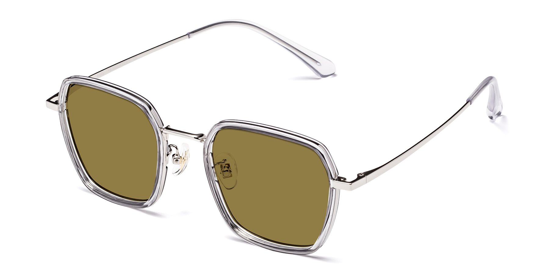 Angle of Kelly in Light Gray-Silver with Brown Polarized Lenses