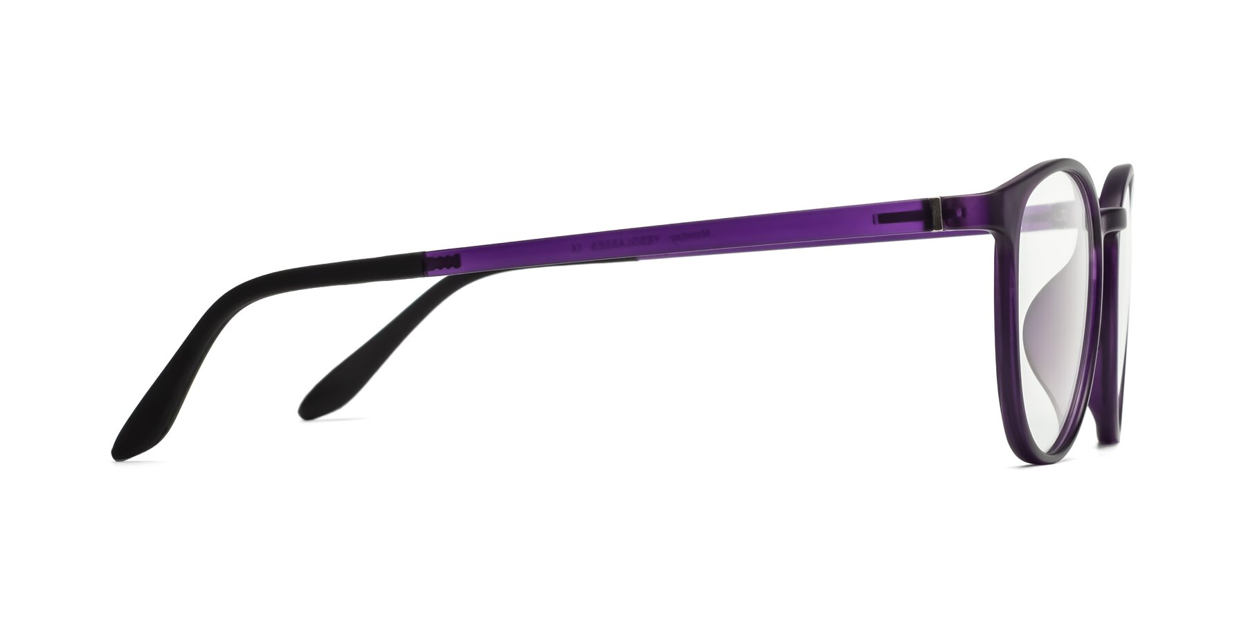 Side of Monday in Translucent Purple with Clear Blue Light Blocking Lenses