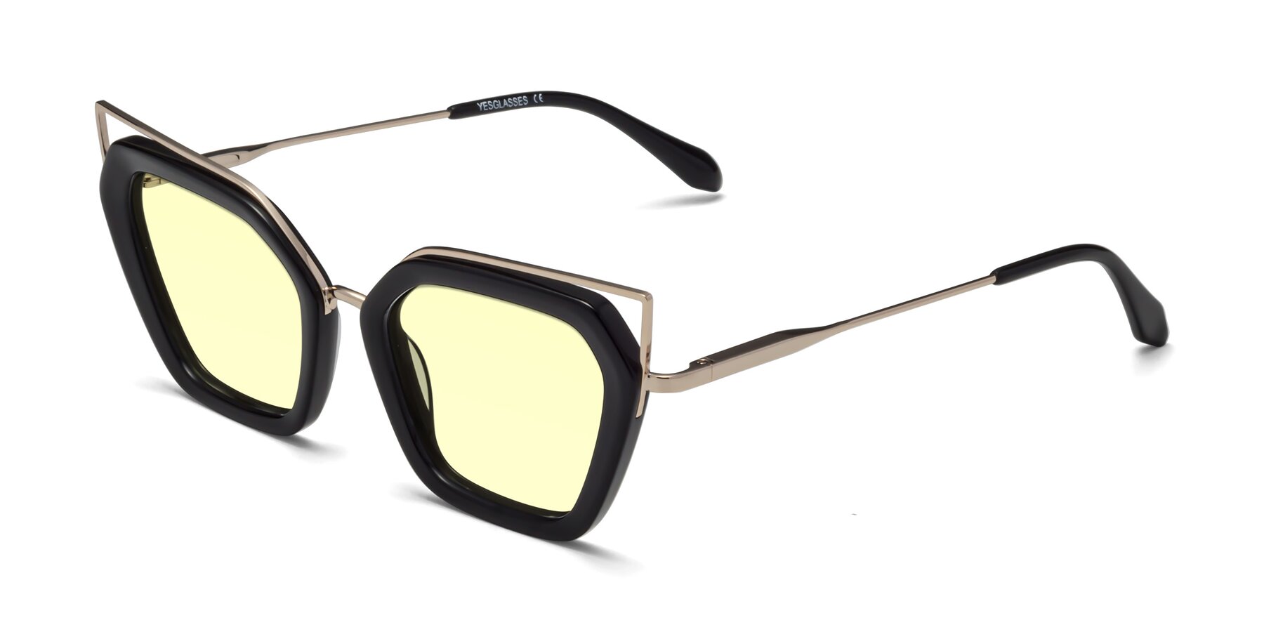 Angle of Delmonte in Black with Light Yellow Tinted Lenses