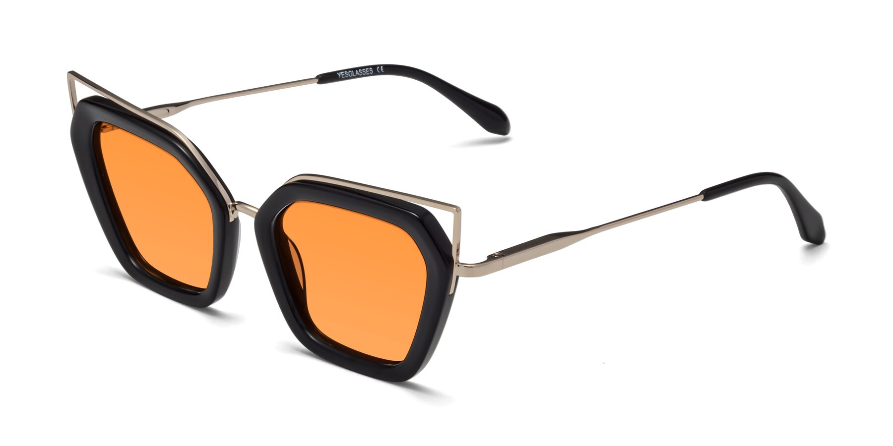 Angle of Delmonte in Black with Orange Tinted Lenses