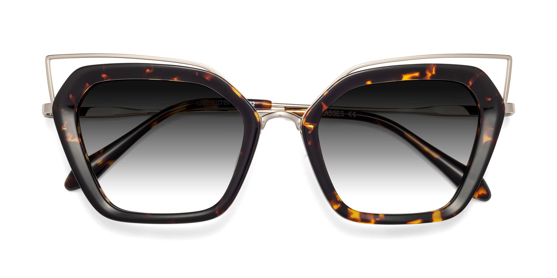 Folded Front of Delmonte in Tortoise with Gray Gradient Lenses