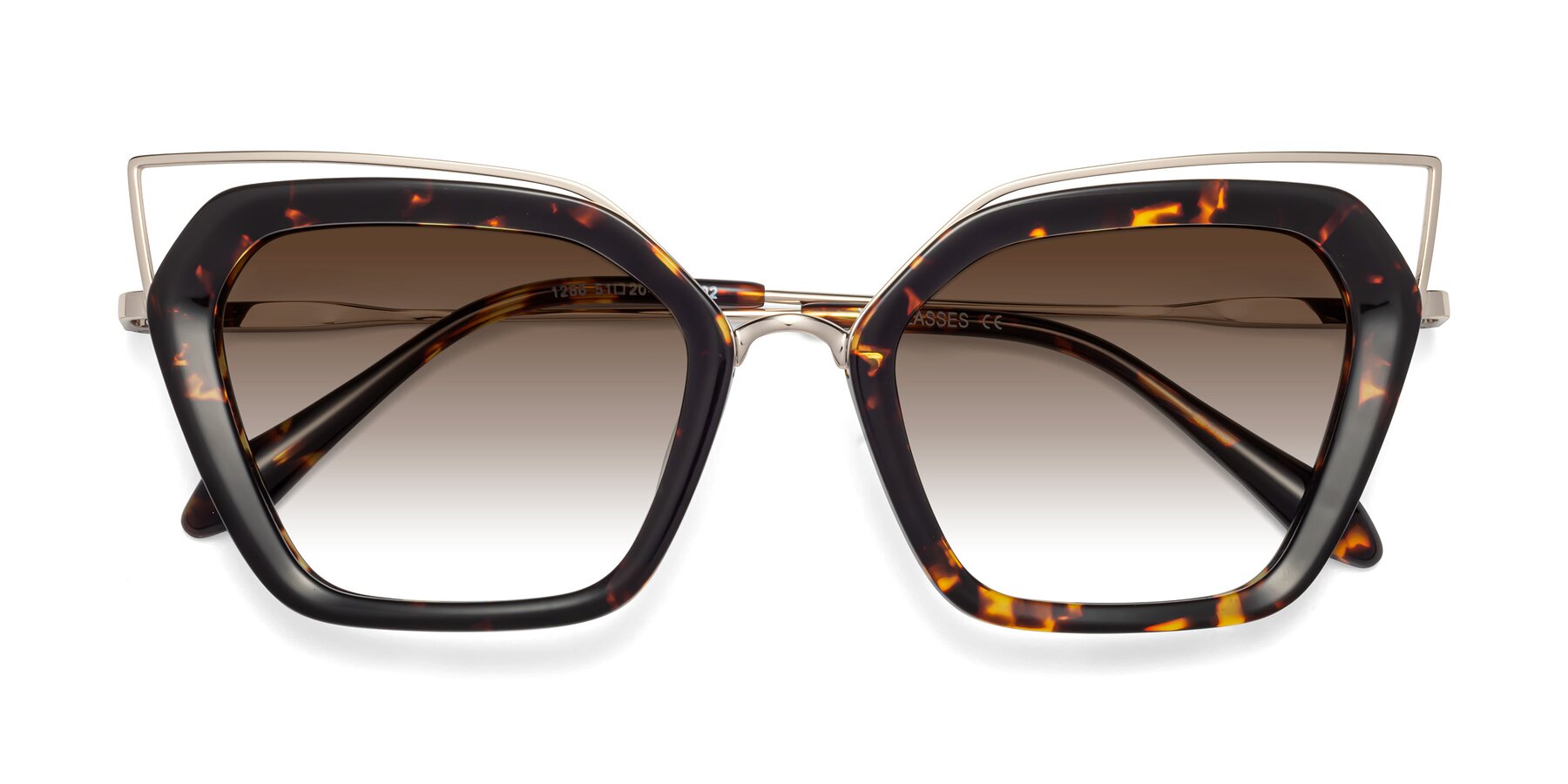 Folded Front of Delmonte in Tortoise with Brown Gradient Lenses