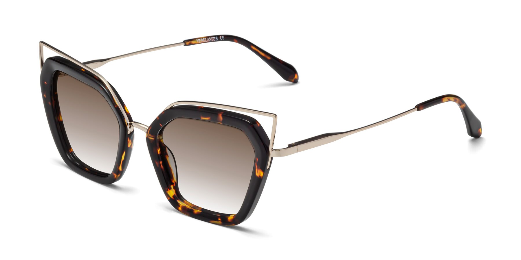Angle of Delmonte in Tortoise with Brown Gradient Lenses