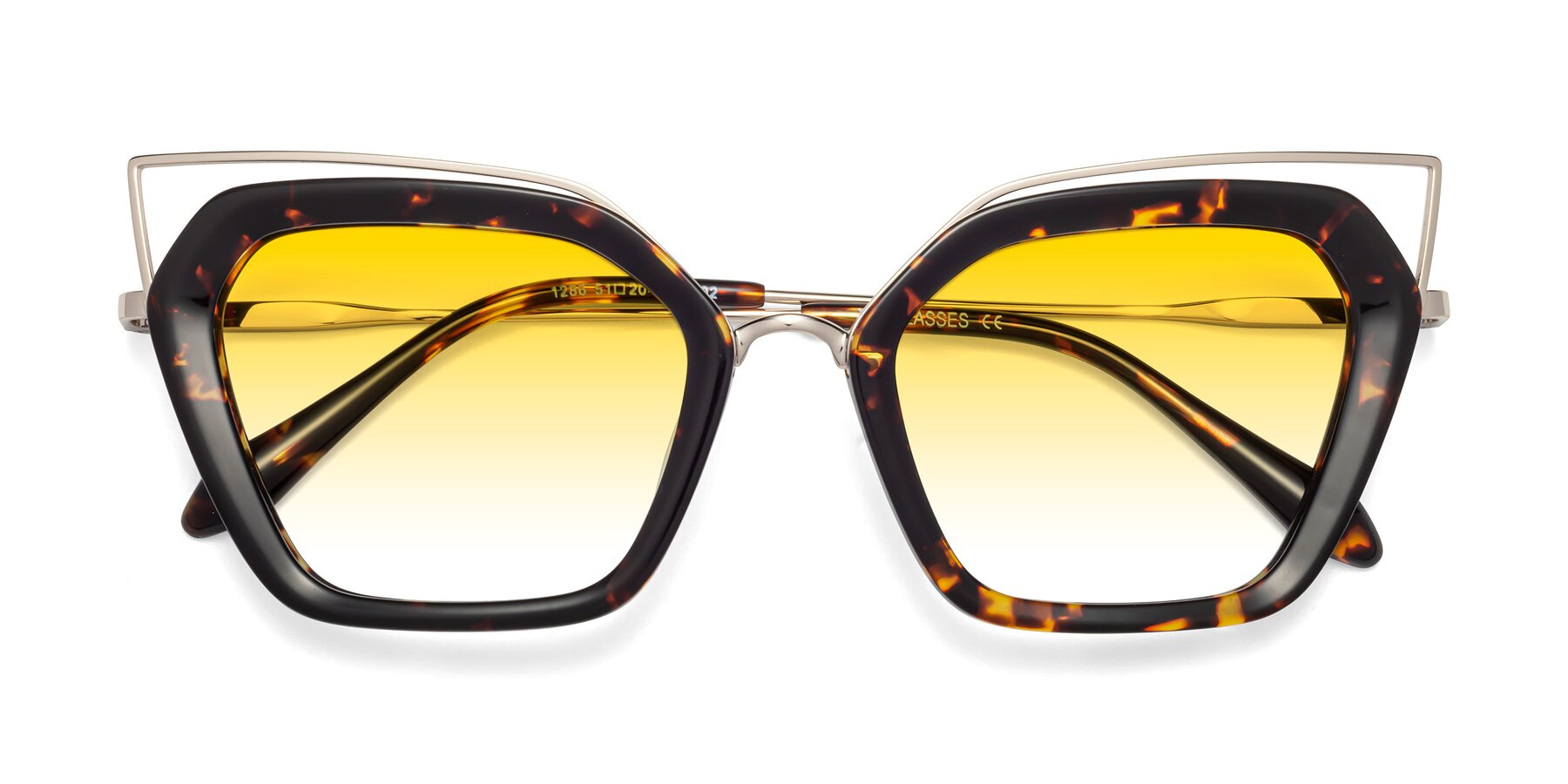 Folded Front of Delmonte in Tortoise with Yellow Gradient Lenses