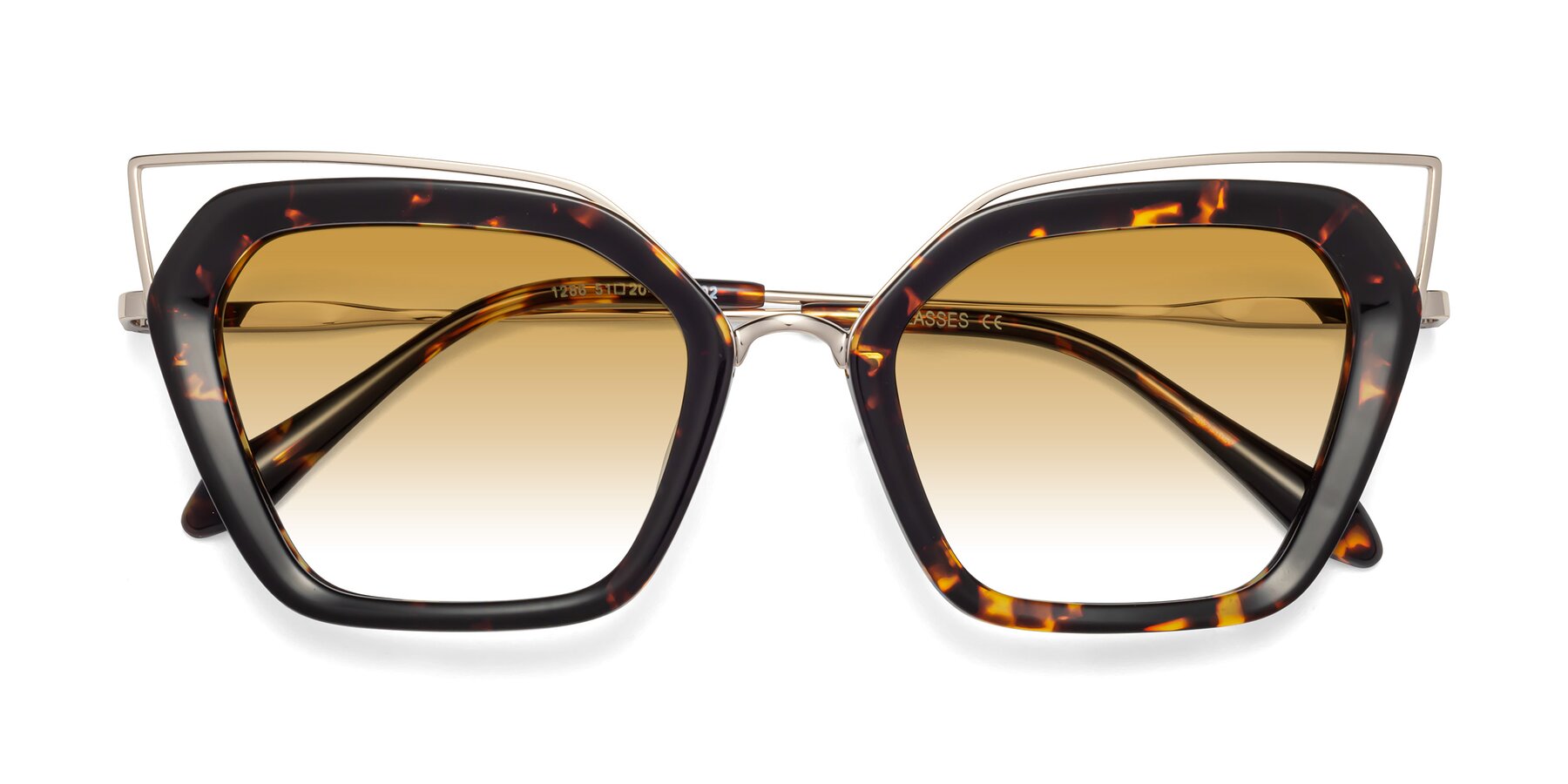 Folded Front of Delmonte in Tortoise with Champagne Gradient Lenses