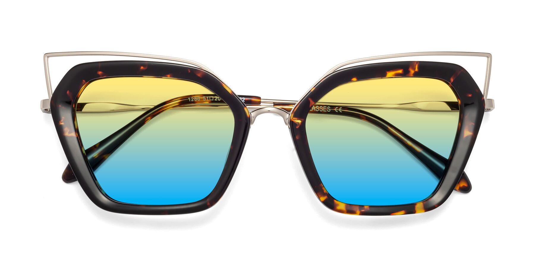 Folded Front of Delmonte in Tortoise with Yellow / Blue Gradient Lenses