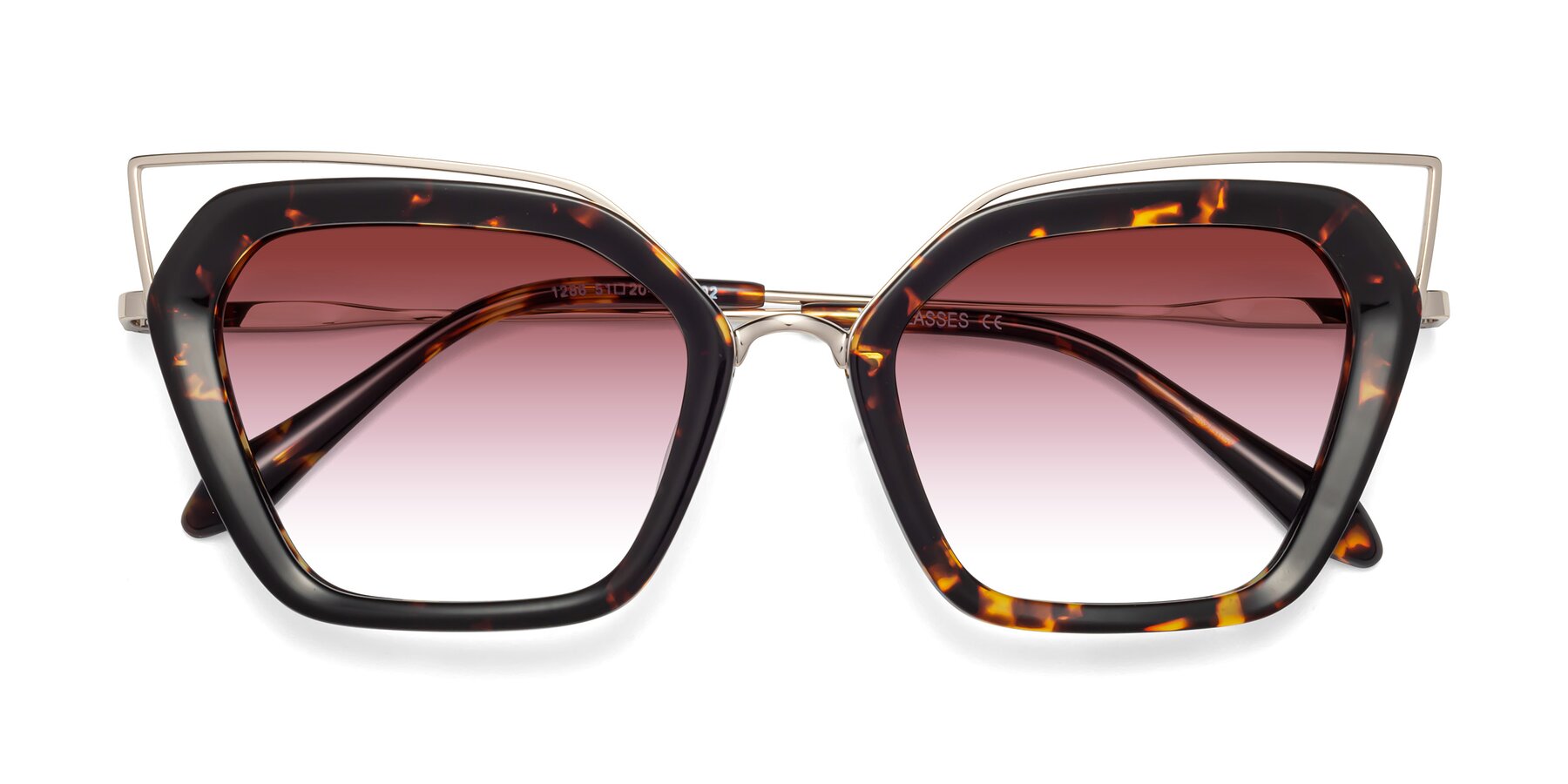 Folded Front of Delmonte in Tortoise with Garnet Gradient Lenses