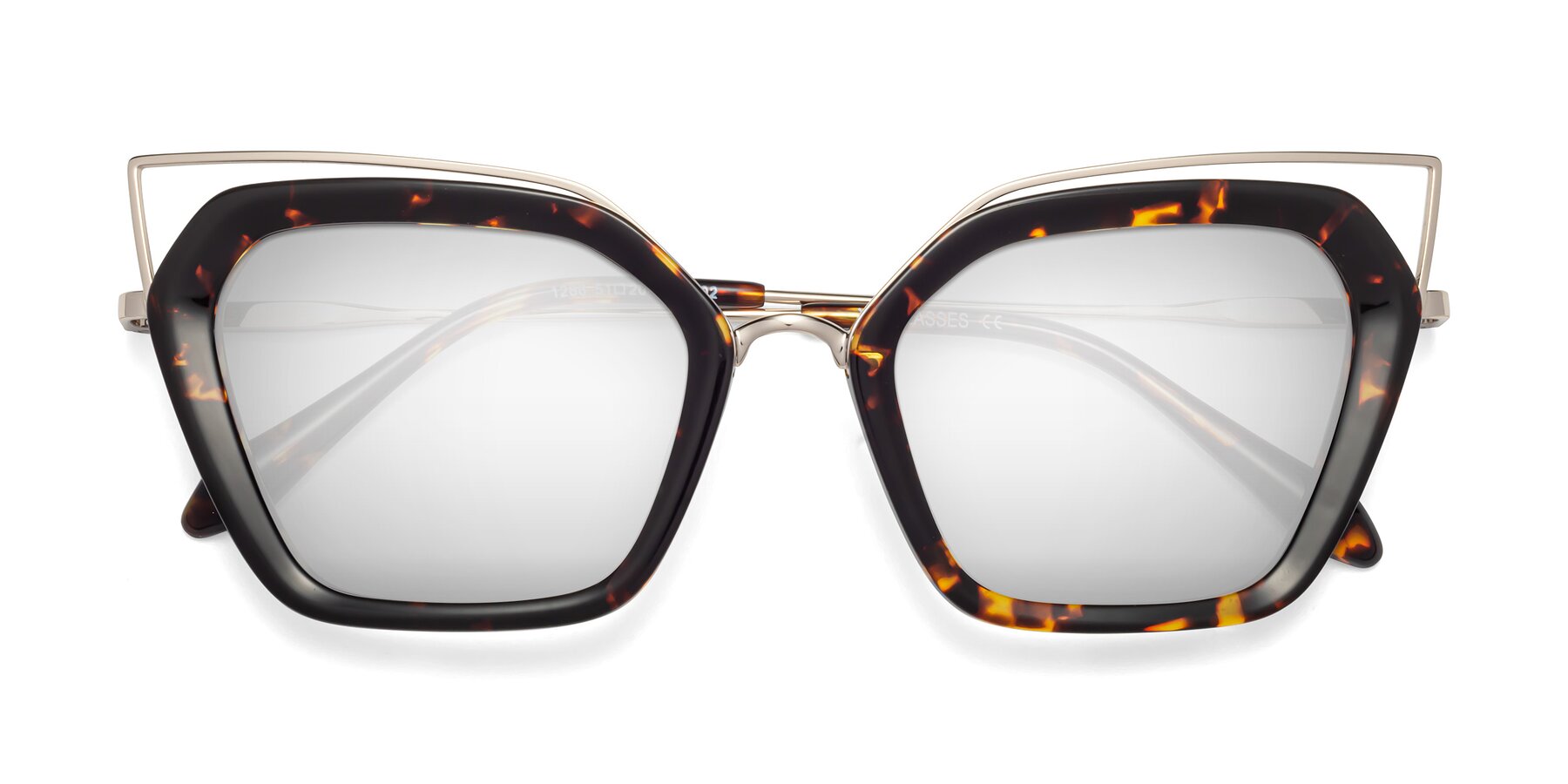 Folded Front of Delmonte in Tortoise with Silver Mirrored Lenses