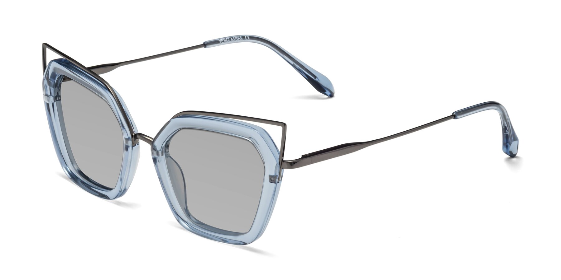 Angle of Delmonte in Light Blue with Light Gray Tinted Lenses