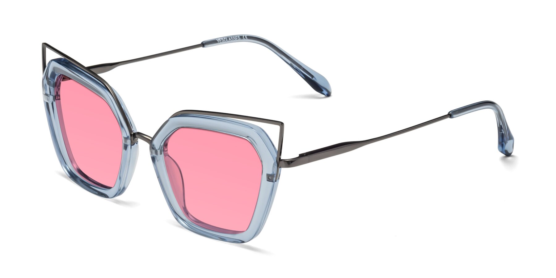 Angle of Delmonte in Light Blue with Pink Tinted Lenses