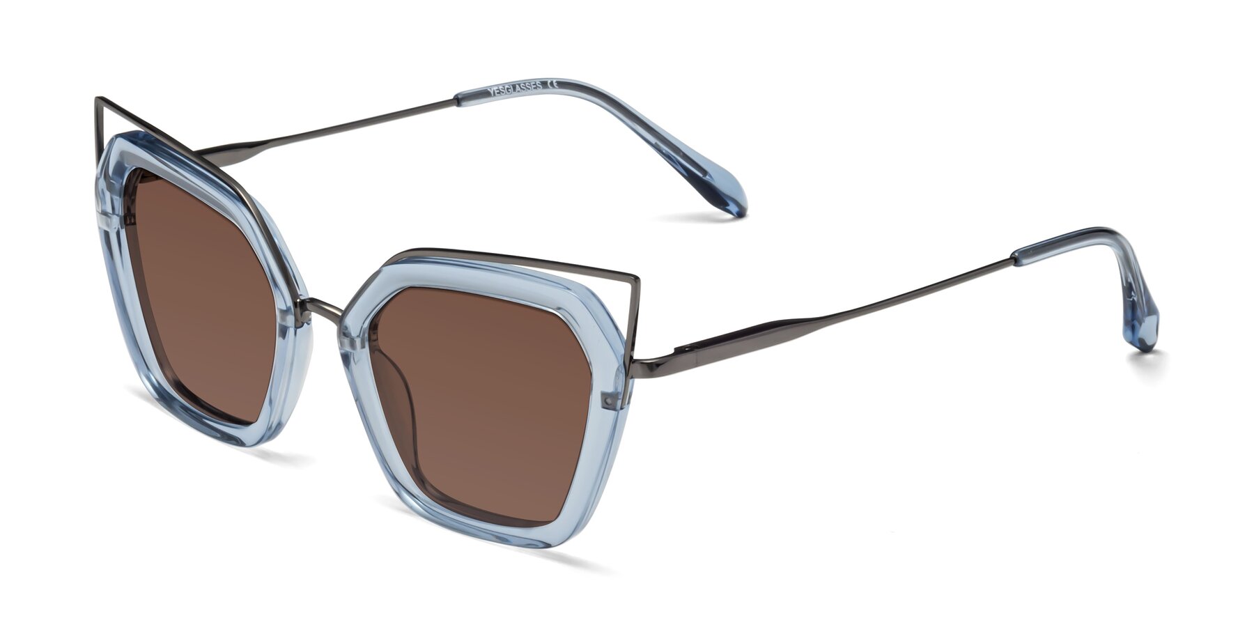 Angle of Delmonte in Light Blue with Brown Tinted Lenses