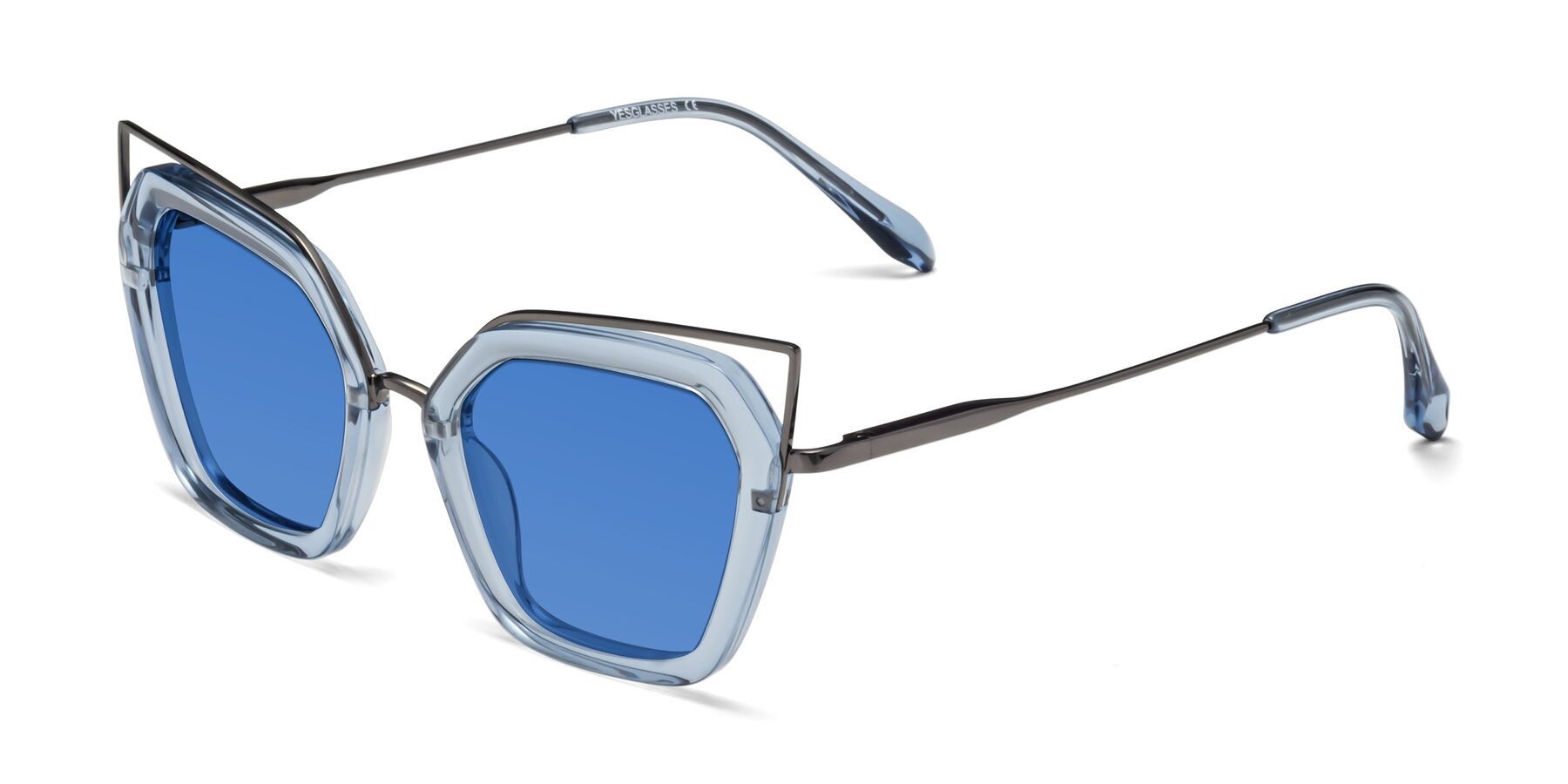 Angle of Delmonte in Light Blue with Blue Tinted Lenses