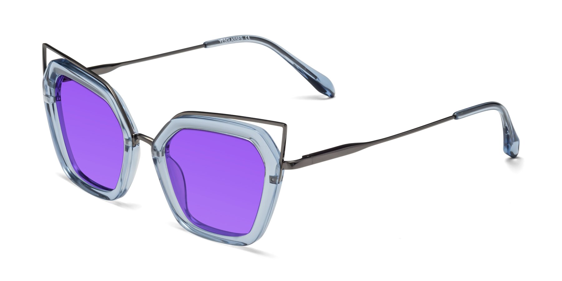 Angle of Delmonte in Light Blue with Purple Tinted Lenses