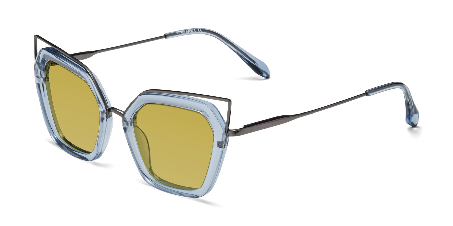 Angle of Delmonte in Light Blue with Champagne Tinted Lenses