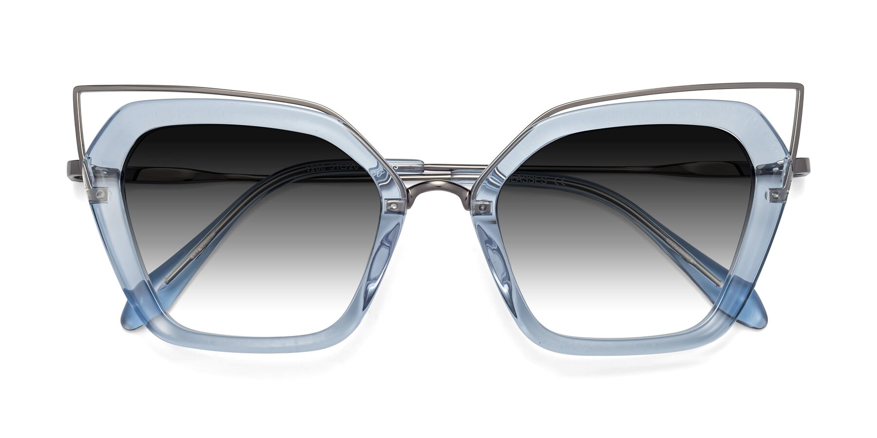 Folded Front of Delmonte in Light Blue with Gray Gradient Lenses