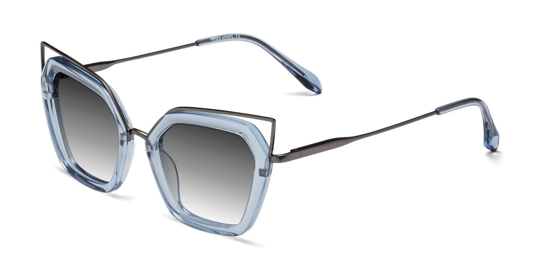 Angle of Delmonte in Light Blue with Gray Gradient Lenses