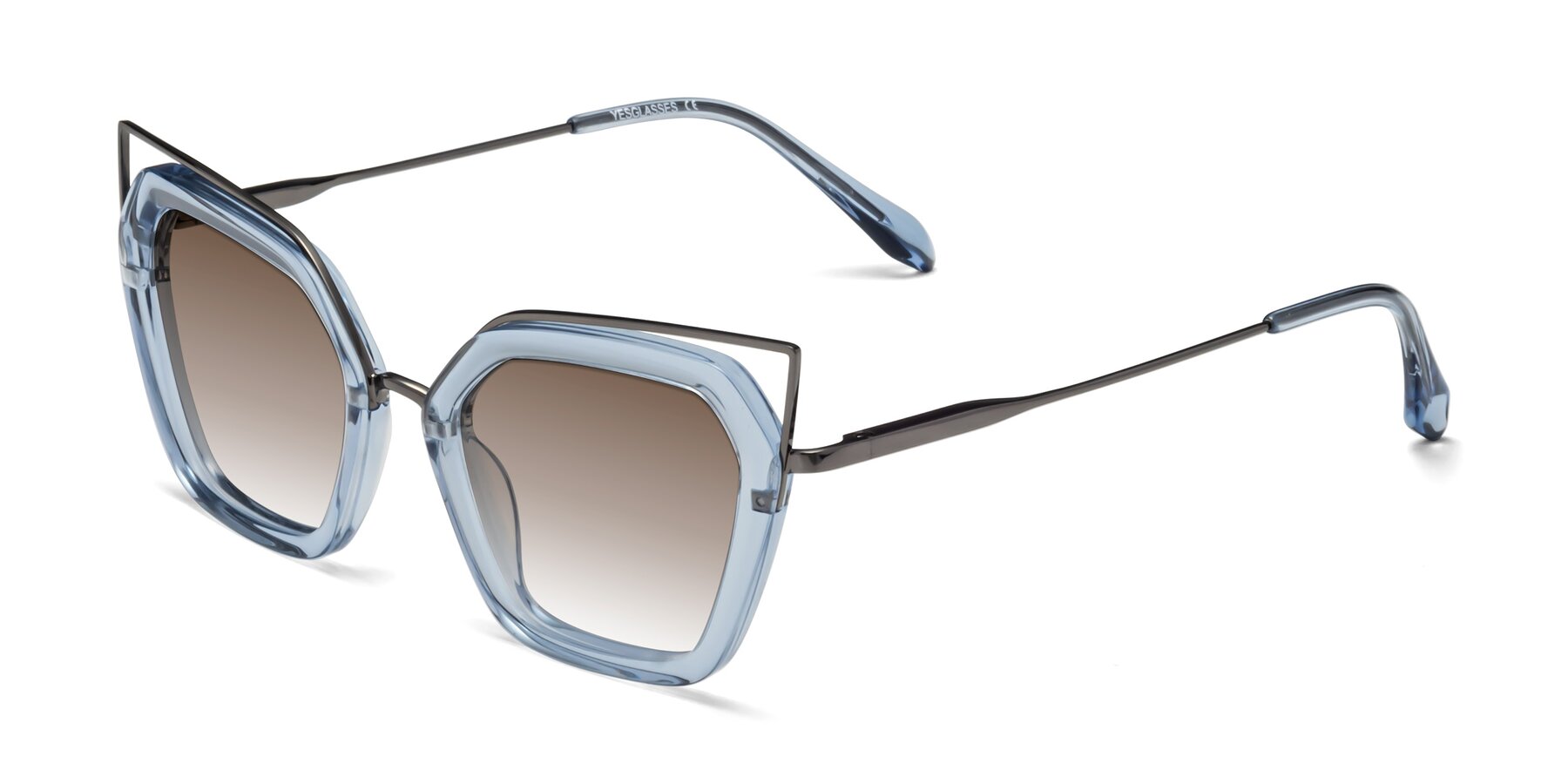 Angle of Delmonte in Light Blue with Brown Gradient Lenses