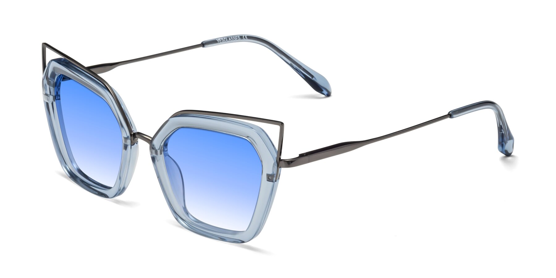 Angle of Delmonte in Light Blue with Blue Gradient Lenses