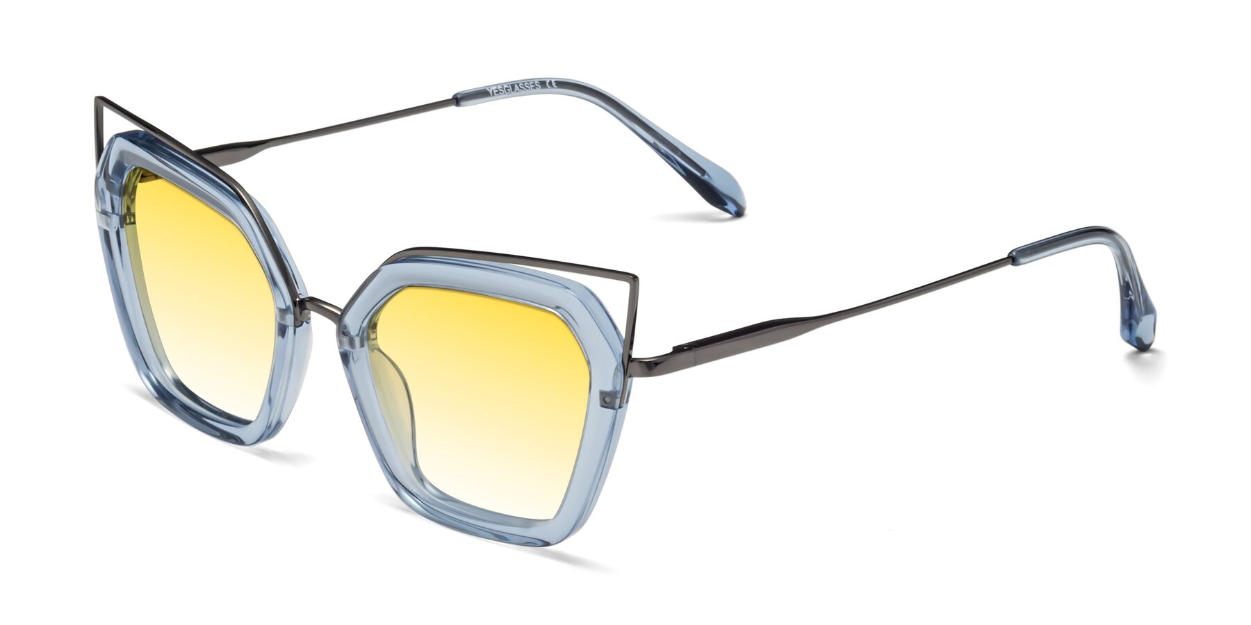 Angle of Delmonte in Light Blue with Yellow Gradient Lenses