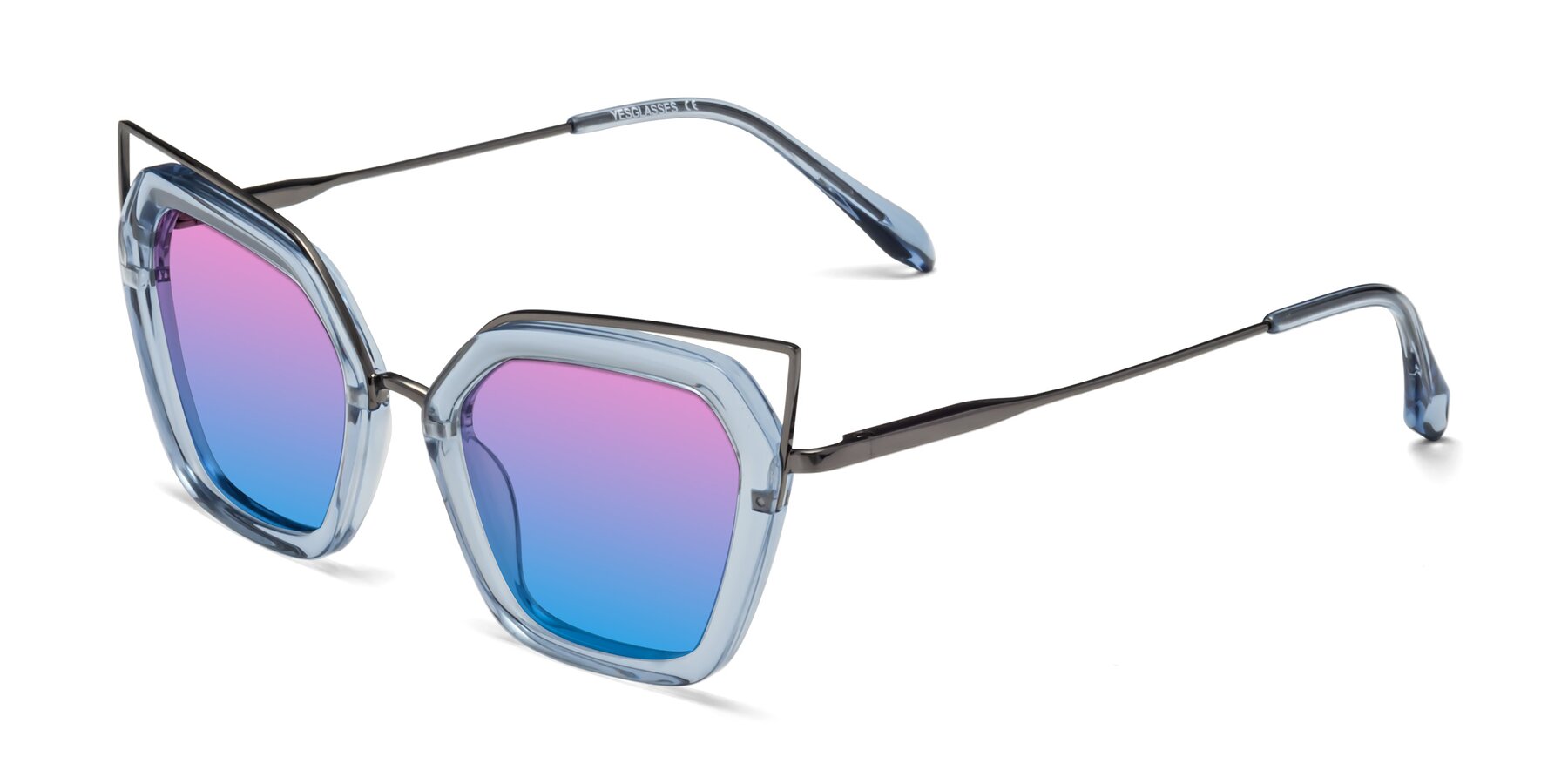 Angle of Delmonte in Light Blue with Pink / Blue Gradient Lenses