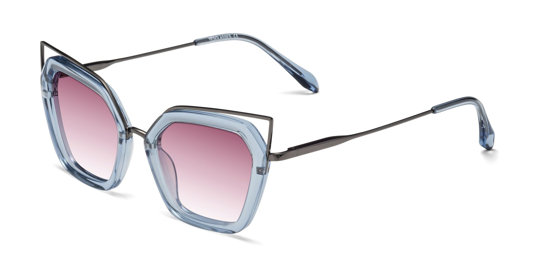 Angle of Delmonte in Light Blue with Wine Gradient Lenses