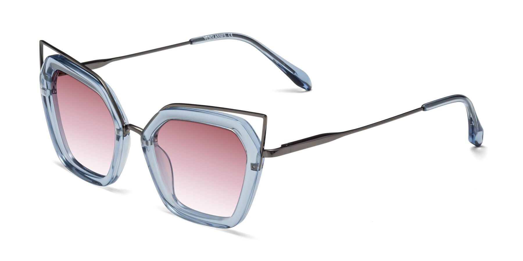 Angle of Delmonte in Light Blue with Garnet Gradient Lenses