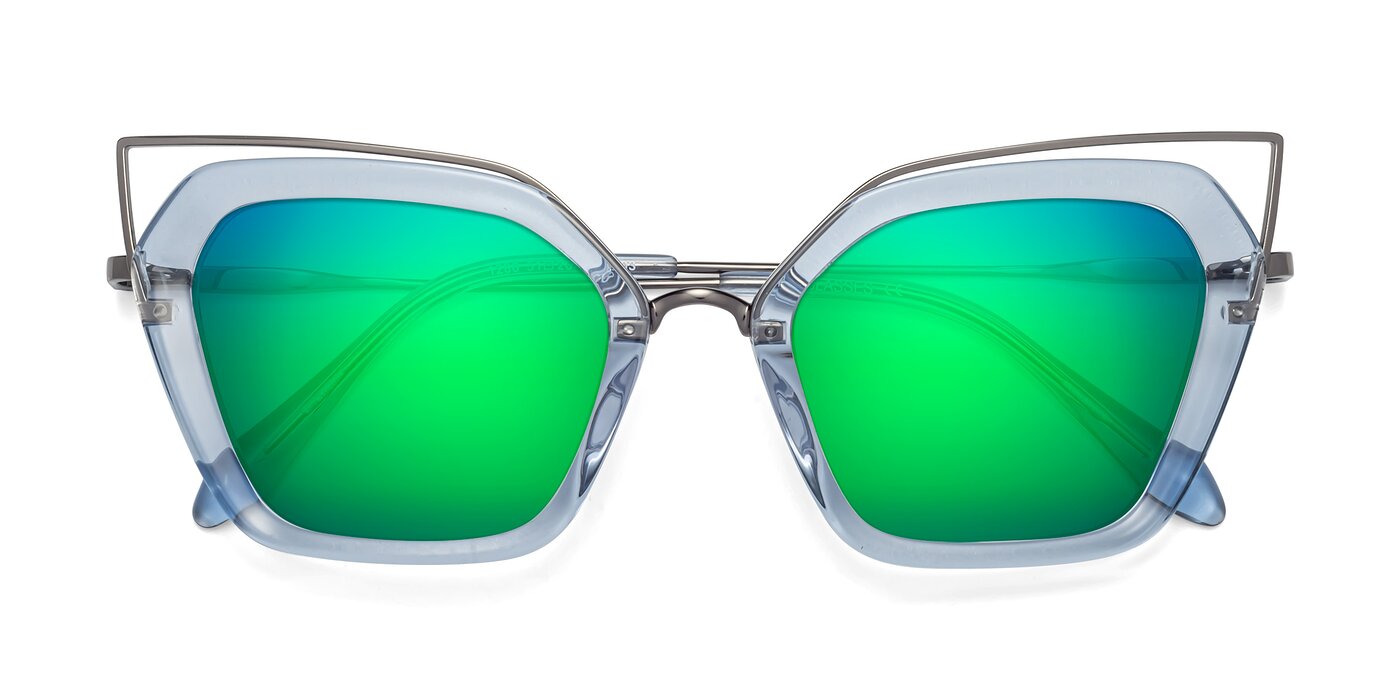 Delmonte - Light Blue Flash Mirrored Sunglasses