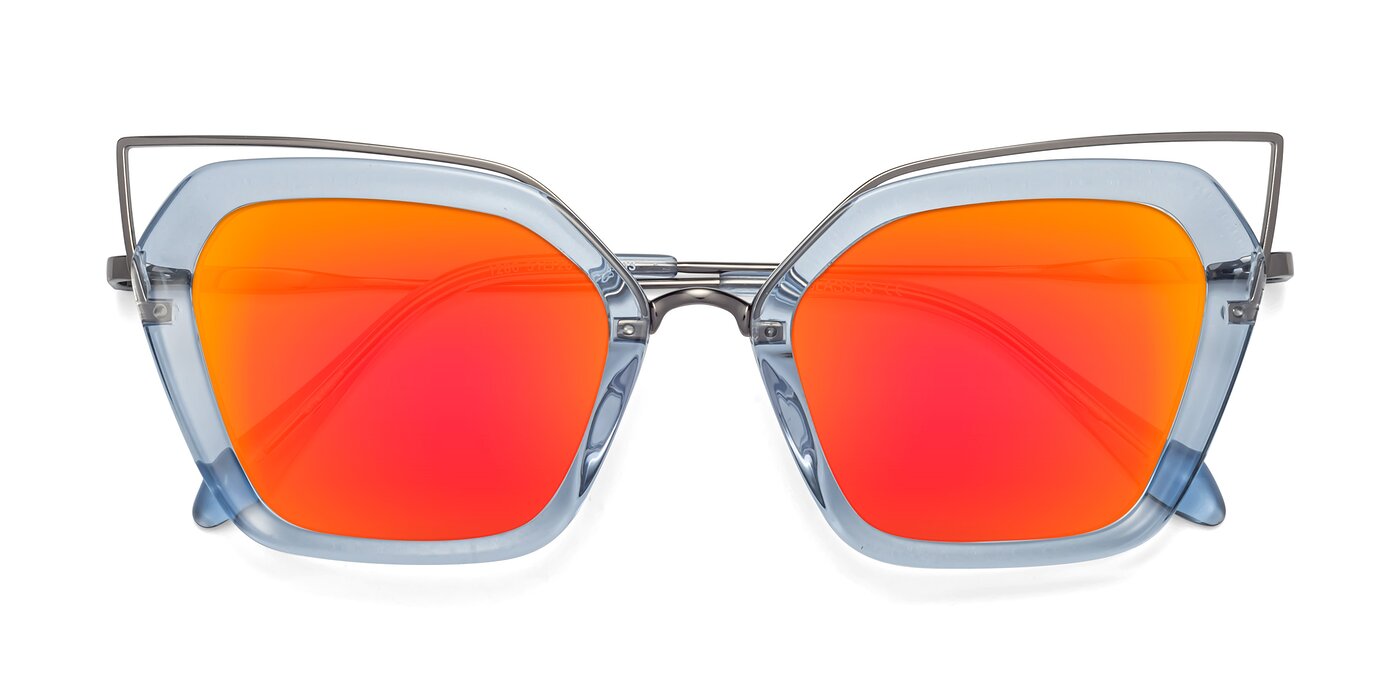Delmonte - Light Blue Flash Mirrored Sunglasses