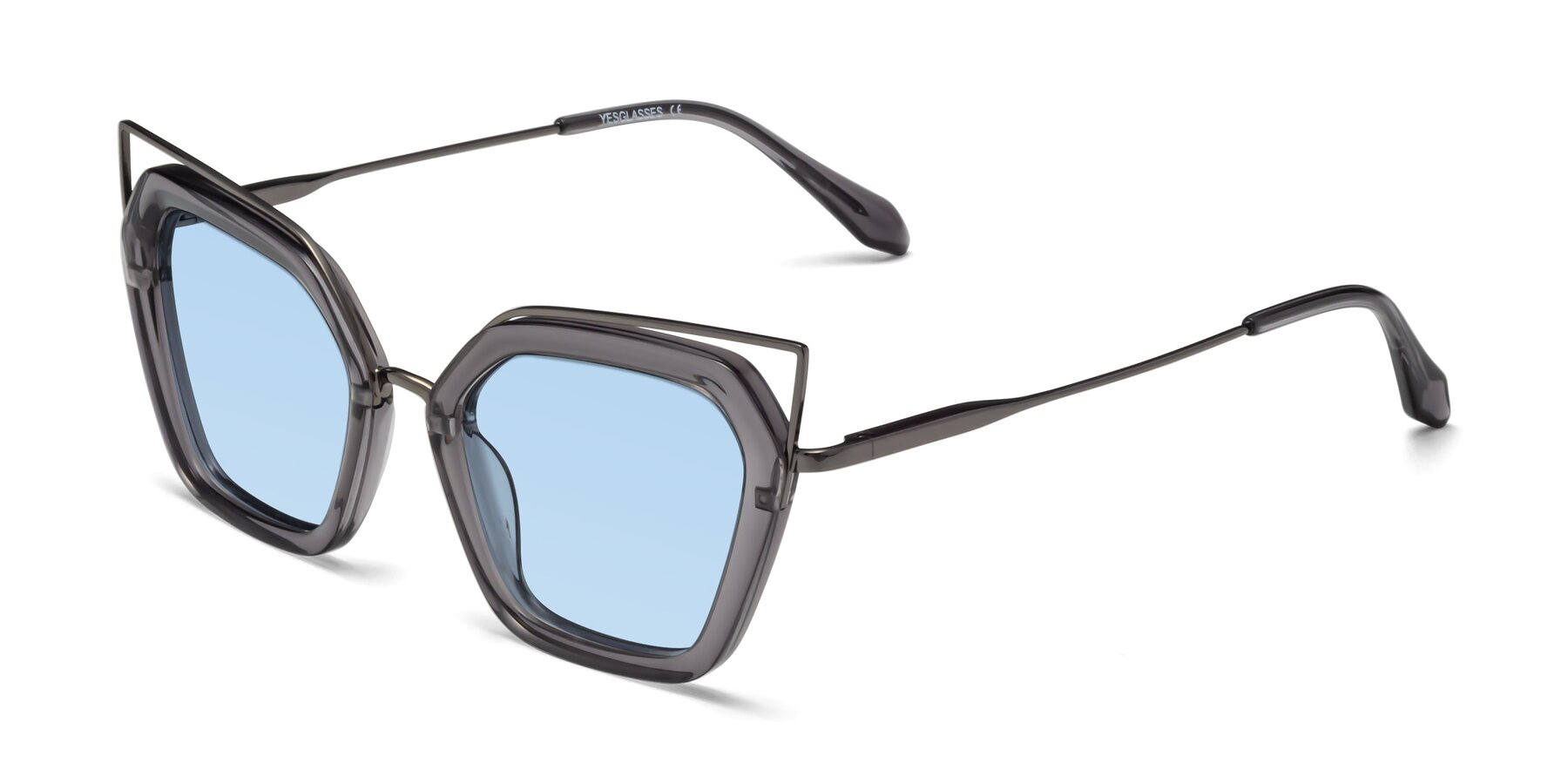 Angle of Delmonte in Transparent Gray with Light Blue Tinted Lenses