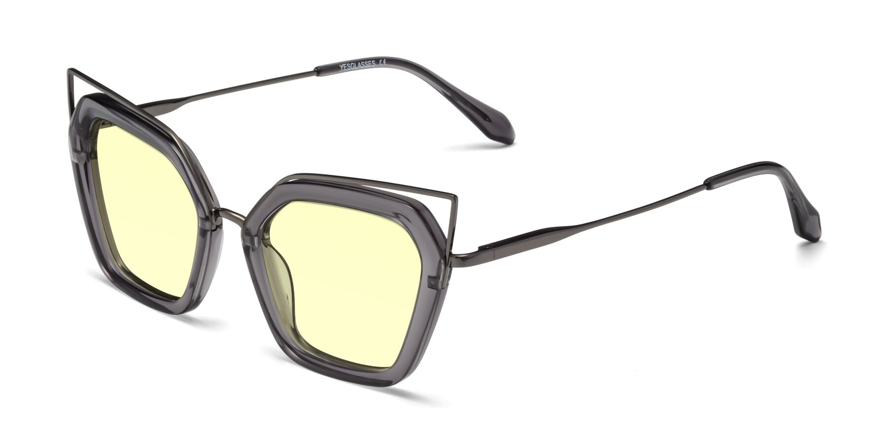 Angle of Delmonte in Transparent Gray with Light Yellow Tinted Lenses