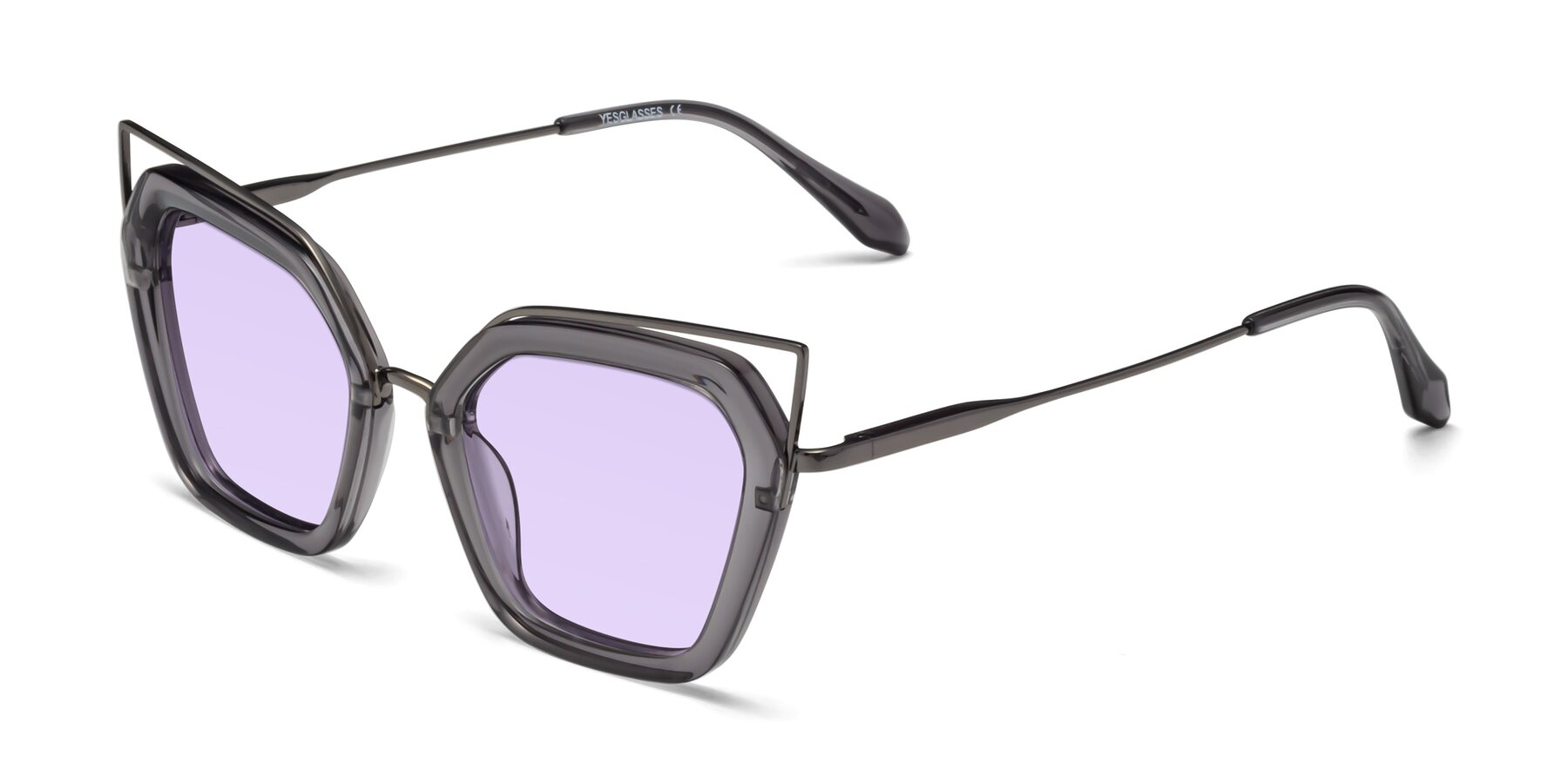 Angle of Delmonte in Transparent Gray with Light Purple Tinted Lenses