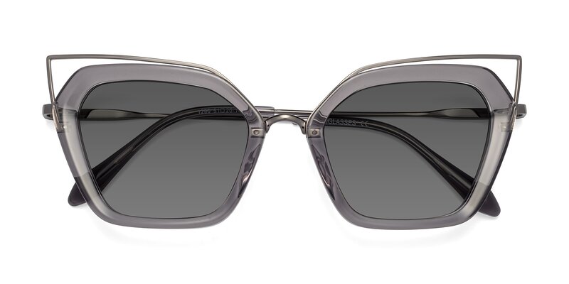 Delmonte - Transparent Gray Tinted Sunglasses