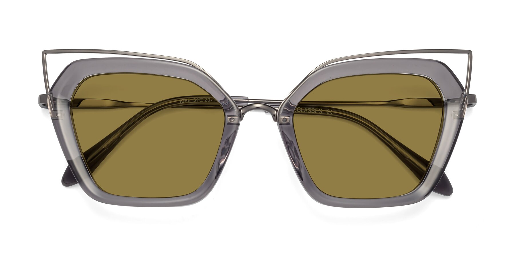 Folded Front of Delmonte in Transparent Gray with Brown Polarized Lenses