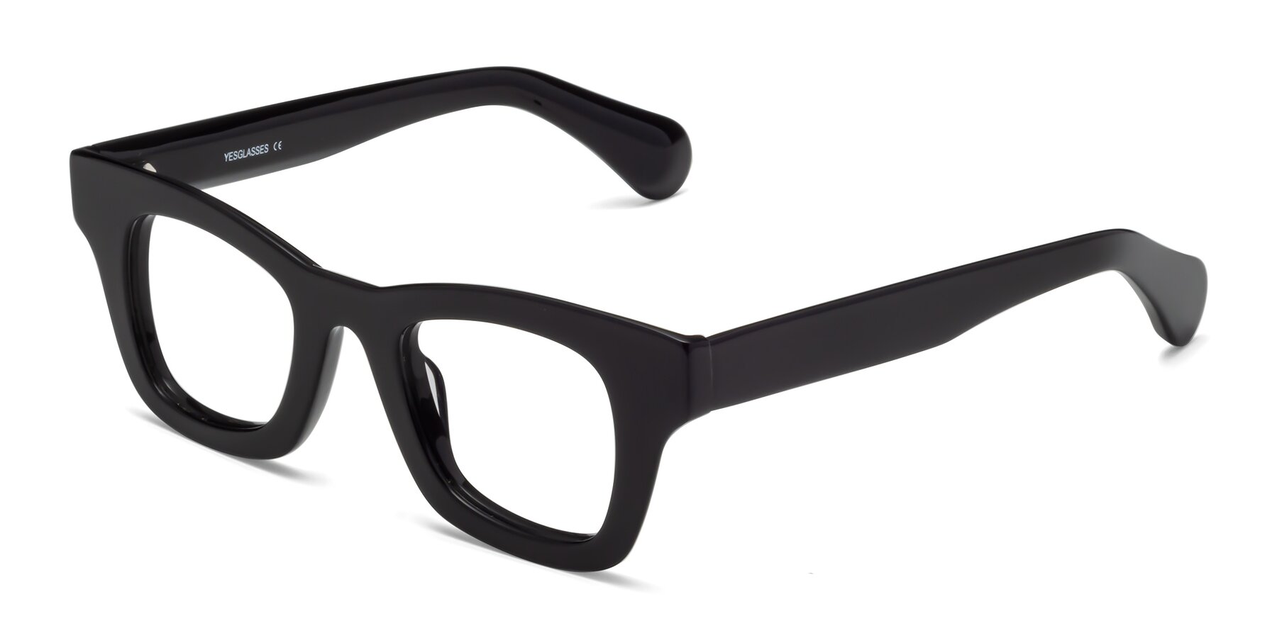 Angle of Route in Black with Clear Eyeglass Lenses