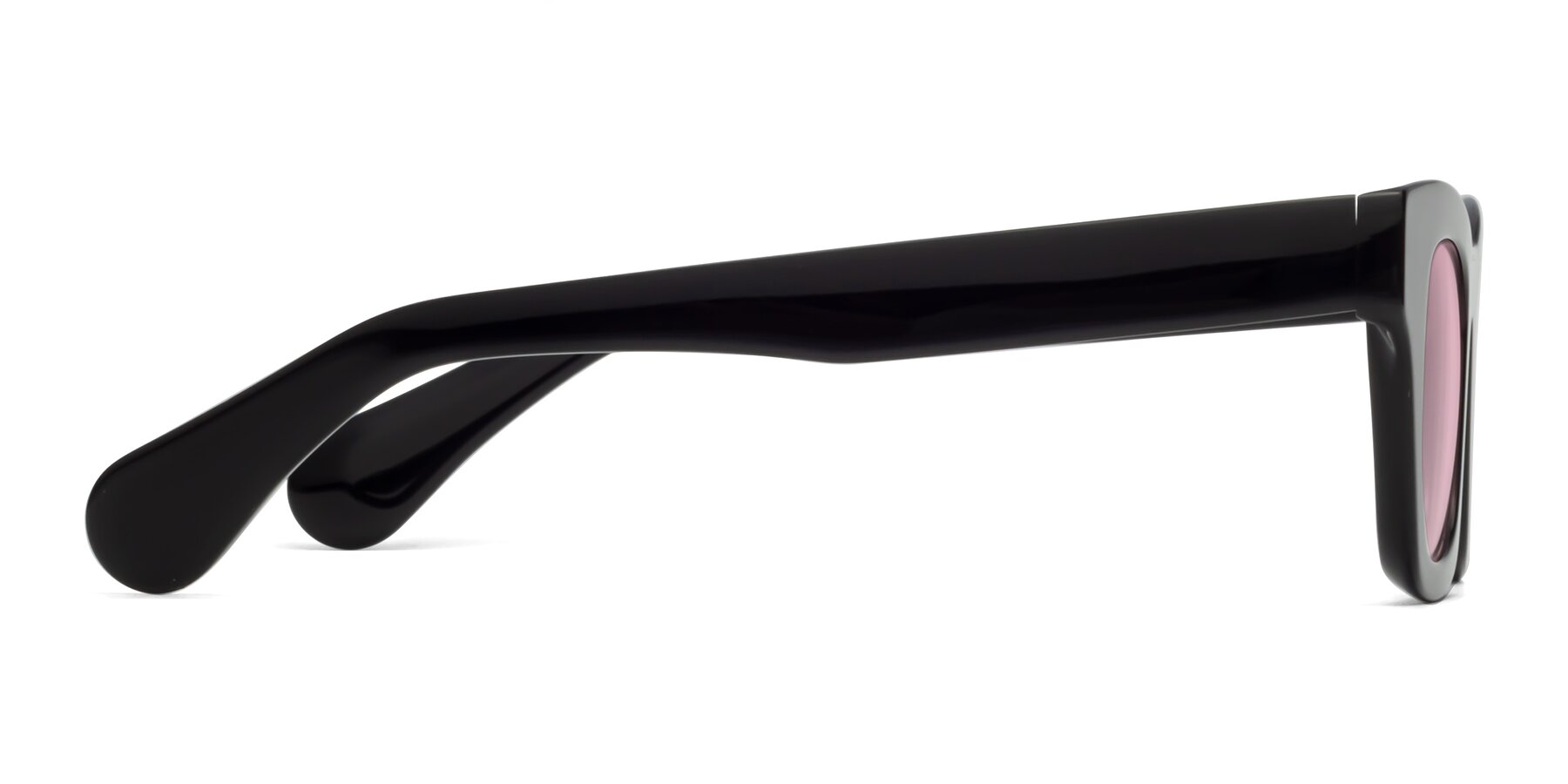 Side of Route in Black with Light Pink Tinted Lenses