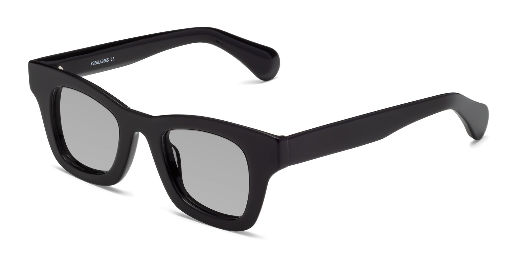 Angle of Route in Black with Light Gray Tinted Lenses