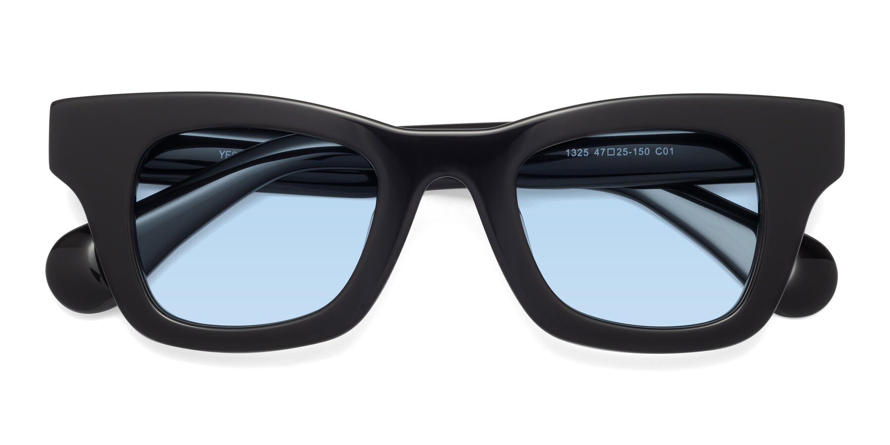 Folded Front of Route in Black with Light Blue Tinted Lenses