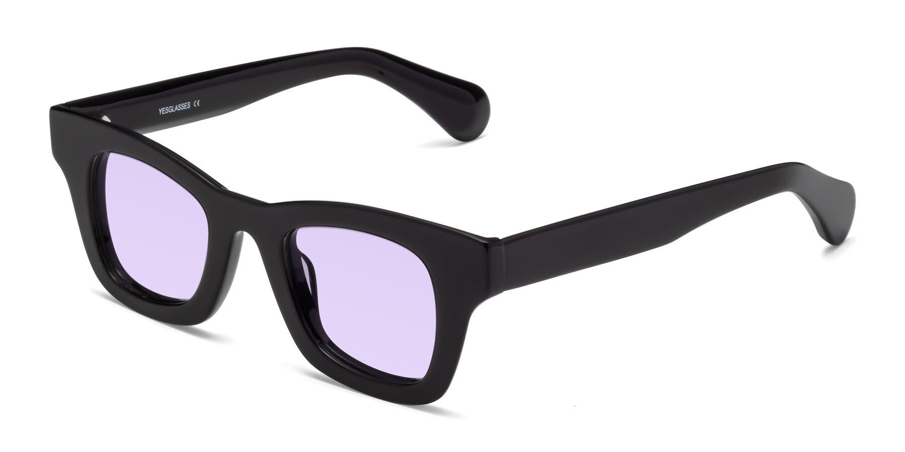 Angle of Route in Black with Light Purple Tinted Lenses
