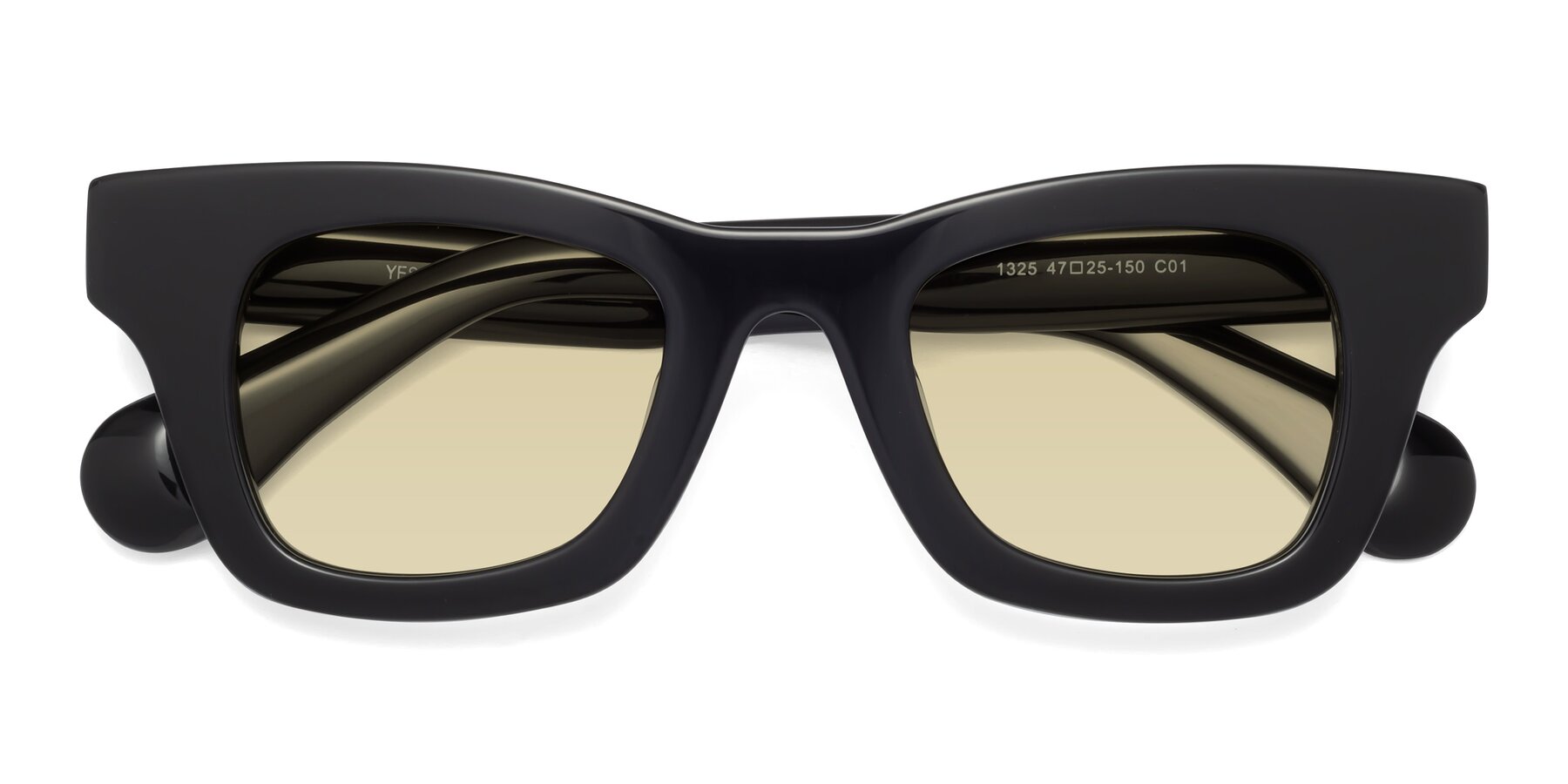 Folded Front of Route in Black with Light Champagne Tinted Lenses