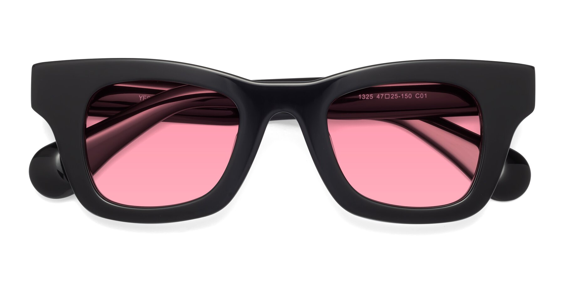 Folded Front of Route in Black with Pink Tinted Lenses